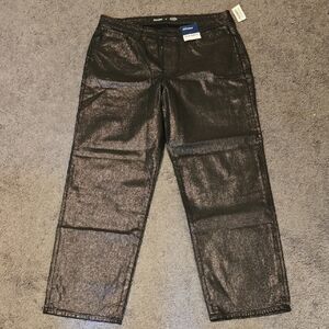 Old Navy Metallic Black High-Rise Pants